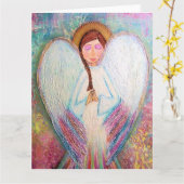 Kleurrijke Angel Kaart blanco binnen (Gele Bloem)