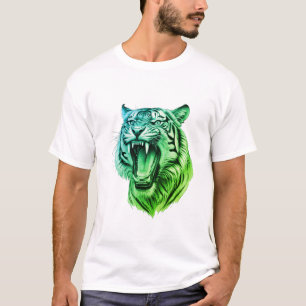 Kleurrijke Angry Lion Head luxe T-shirt