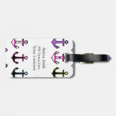 kleurrijke ankers, patroon van de anker, Jouw naam Bagagelabel (Achterkant horizontaal)