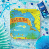 Kleurrijke ansichtkaart van Florida Papieren Bordje (Feest)