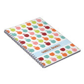 Kleurrijke appels en pokadot naadloos patroon notitieboek (Rechterzijde)