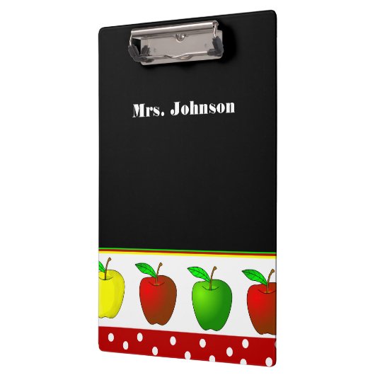 Kleurrijke appels leraar's klembord (Links)