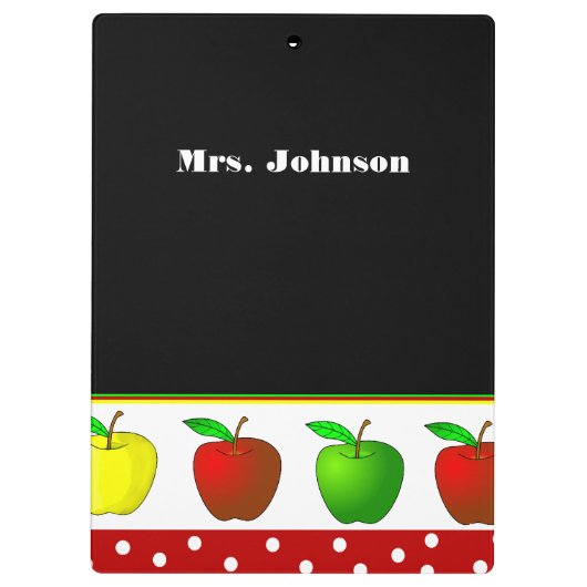 Kleurrijke appels leraar's klembord (Achterkant)