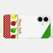 Kleurrijke appels van de leraar Aangepaste naam Case-Mate iPhone Case (Achterkant (horizontaal))