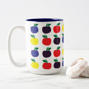 Kleurrijke Appels Vruchten Tweekleurige Koffiemok