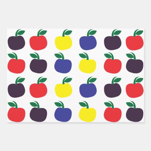 Kleurrijke appelvruchten inpakpapier vel (Voorkant 3)