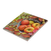 Kleurrijke Apple Basket- en Fall Leaves. Gepersona Tegeltje (Zijkant)