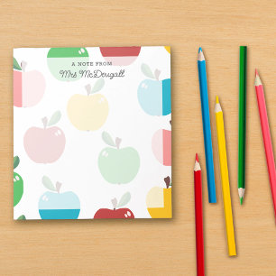 Kleurrijke Apple patronen Een notitie van de leraa Notitieblok