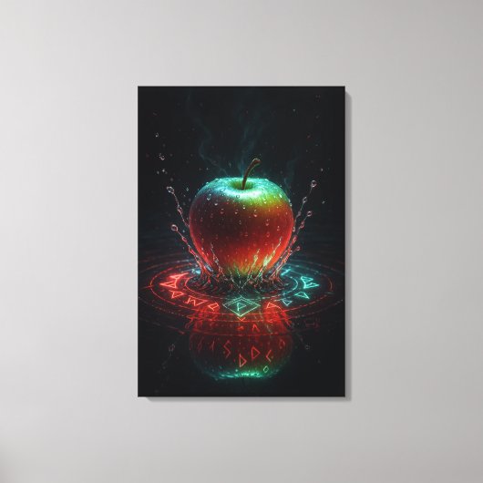 Kleurrijke Apple Splash in Geometrische Energie Ri Canvas Afdruk (Voorkant)