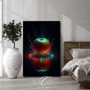 Kleurrijke Apple Splash in geometrische energierin Poster
