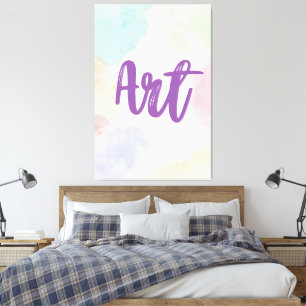 Kleurrijke Aquarel Kunst Canvas Afdruk