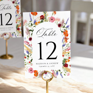 Kleurrijke Aquarel Wilde Bloemen Boog Bruiloft Kaart