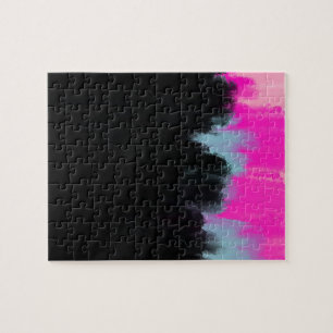 Kleurrijke Aquarelpenseelstreken Neon Abstract Legpuzzel