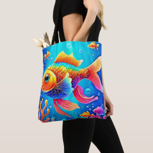 Kleurrijke Aquarium Fish Art Draagtas