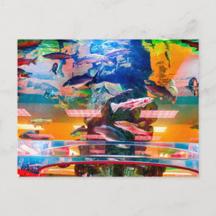 Kleurrijke aquariumtentoonstelling met vissen briefkaart
