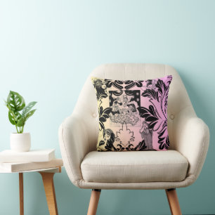 Kleurrijke Arc Deco Damask Victoriaans Kussen