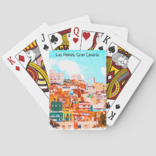 Kleurrijke architectuur Las Palmas Gran Canaria Pokerkaarten