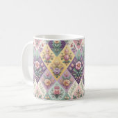Kleurrijke Argyle pastel Pasen/Lente Koffiemok (Voorkant links)