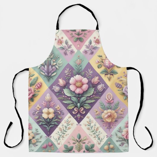 Kleurrijke Argyle pastel Pasen/Lente Schort (Voorkant)