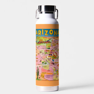 Kleurrijke Arizona Kaart Waterfles
