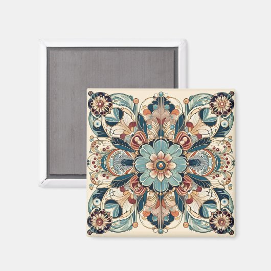 Kleurrijke Art Deco Design Magneet (Voorkant / Achterkant)