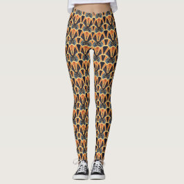 Kleurrijke Art Deco Fan Patroon Leggings