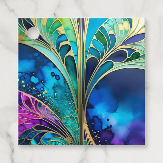 Kleurrijke Art Deco Gift Labels (Voorkant)