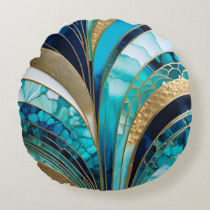 Kleurrijke Art Deco Ronde Sierkussen Rond Kussen