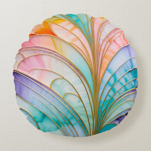 Kleurrijke Art Deco Ronde Sierkussen Rond Kussen