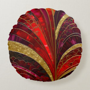 Kleurrijke Art Deco Ronde Sierkussen Rond Kussen