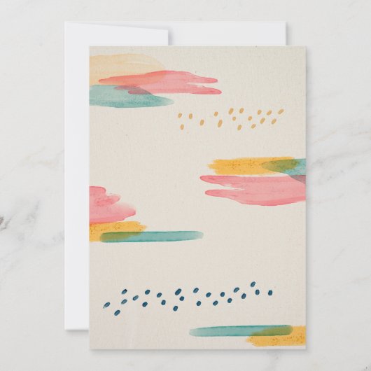 Kleurrijke Art Party uitnodiging met verfvlekken (Achterkant)