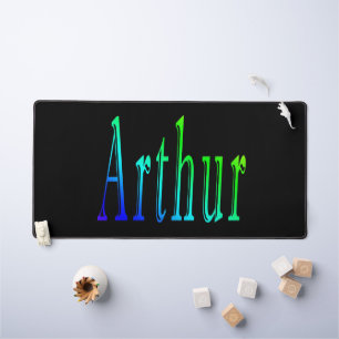 Kleurrijke Arthur naam, bureau mat