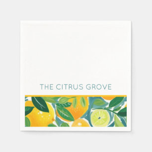 Kleurrijke Artisan Citrus Boom Citroenen Sinaasapp Servet