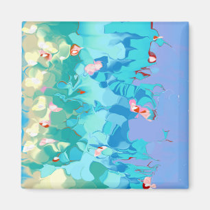 Kleurrijke Artistieke Aqua Blauwe Citroen Mauve Magneet