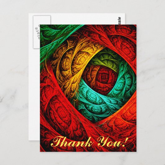 Kleurrijke Artistieke Moderne Abstracte Kunstpatro Briefkaart (Voorkant / Achterkant)