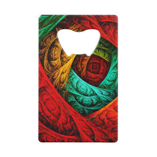 Kleurrijke Artistieke Moderne Abstracte Kunstpatro Kredietkaart Flessenopener