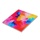 kleurrijke artistieke patches  tegeltje (Zijkant)