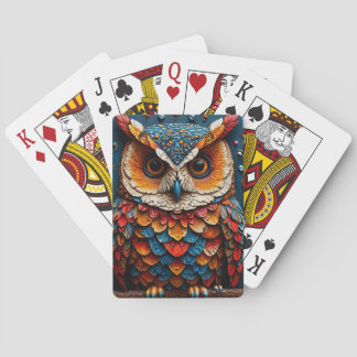 Kleurrijke Artistieke Uil Pokerkaarten