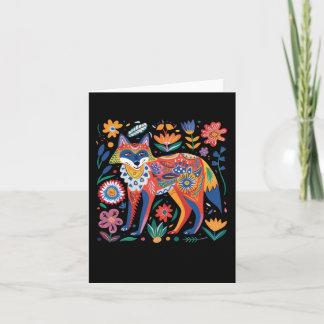 Kleurrijke artistieke vos illustratie met ingewikk kaart