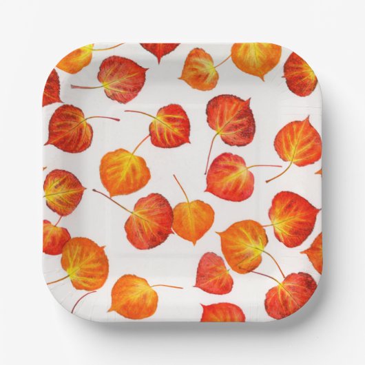 Kleurrijke Aspen herfstbladeren Papieren Bordje (Voorkant)