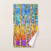 Kleurrijke Aspen Tree Badkamer Handdoek Set (Handdoek)