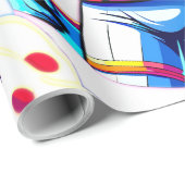 Kleurrijke Astronaut en Univers in Vette Kleuren Cadeaupapier (Rol Hoek)