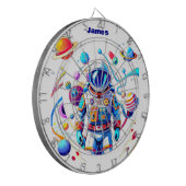 Kleurrijke Astronaut en Univers in Vette Kleuren Dartbord (Voorkant Links)