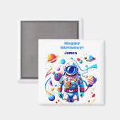 Kleurrijke Astronaut en Univers in Vette Kleuren Magneet (Voorkant / Achterkant)