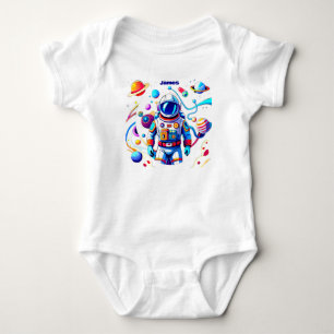 Kleurrijke Astronaut en Univers in Vette Kleuren Romper