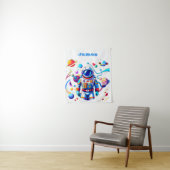 Kleurrijke Astronaut en Univers in Vette Kleuren Wandkleed (In situ)