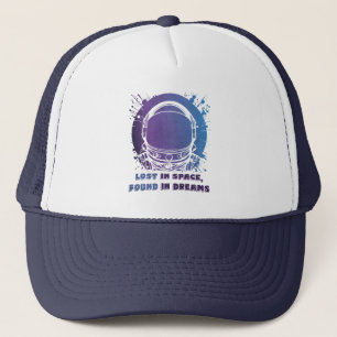 Kleurrijke astronaut silhouet truckerhoed trucker pet
