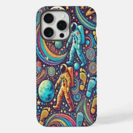 Kleurrijke Astronaut Spacewalk Patroon iPhone 15 Pro Max Hoesje