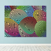 Kleurrijke asymmetrische abstracte vormen canvas afdruk (Insitu (Houten vloer))