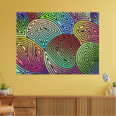 Kleurrijke asymmetrische abstracte vormen canvas afdruk (Insitu (Woonkamer))